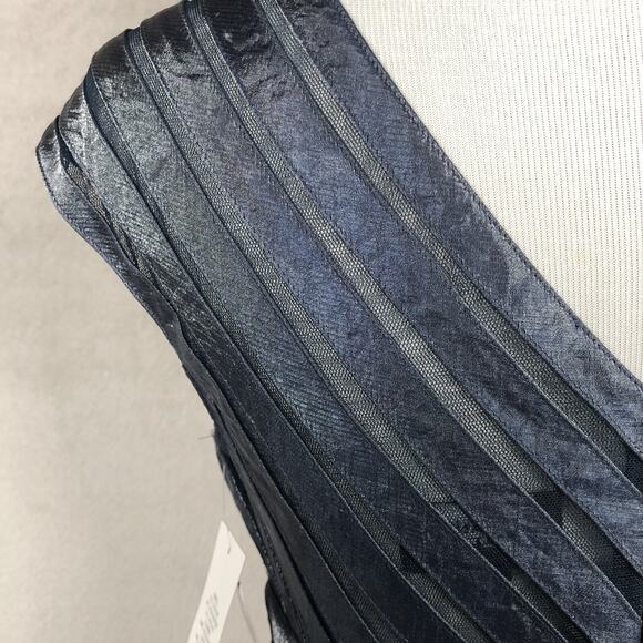 NWT ADRIANNA PAPELL Cocktail Dress Sz 6 Blue Midi Layered Lined Iridescent NEW - Picture 15 of 16